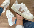 Tenis Casual VRT Velcro Feminino Branco Rose